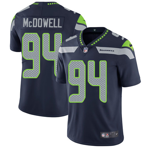 Nike Seahawks #94 Malik McDowell Steel Blue Team Color Men's Stitched NFL Vapor Untouchable Limited Jersey